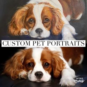 Custom pet portrait, pet memorial, oil painting canvas, dog, cat